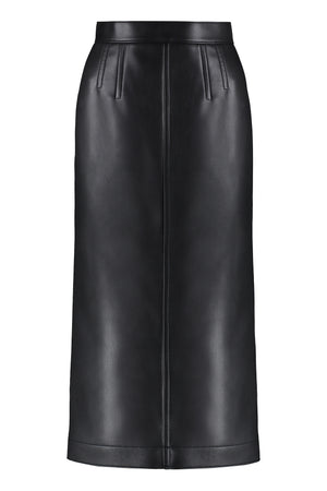 Faux leather pencil skirt-0